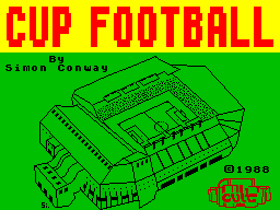 Cup Football title screen for ZX Spectrum